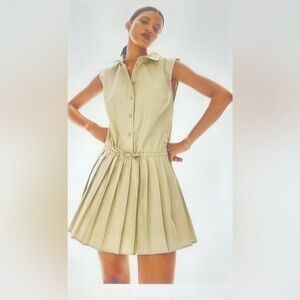 H&M Beige Button-Up Mini Dress